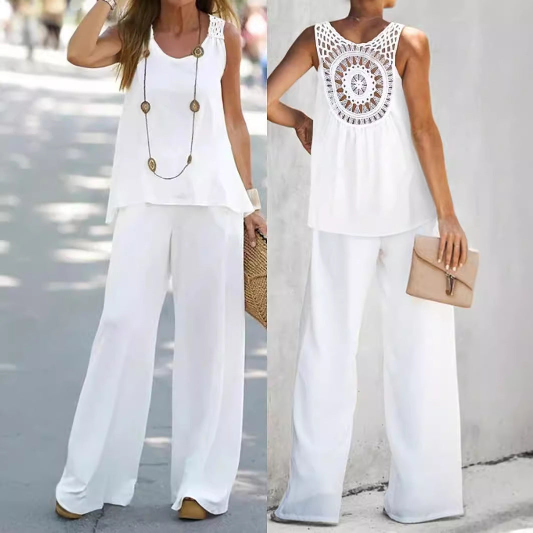 Boho letný set – top + nohavice