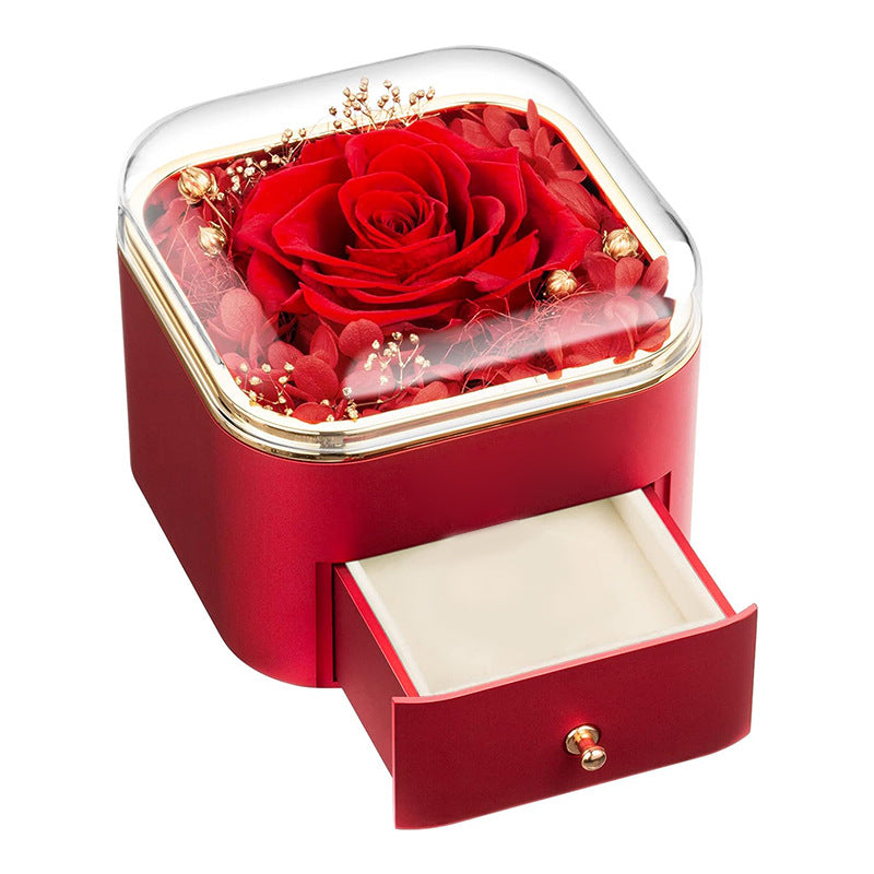 Darčeková šperkovnica s večnou ružou – elegantný darček 🌹✨