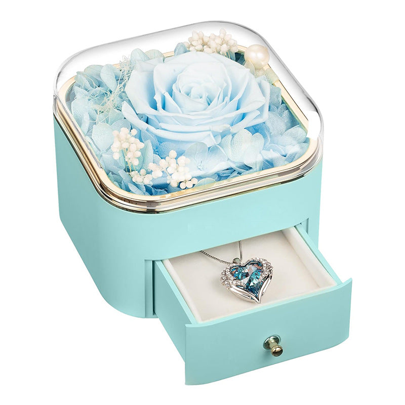 Darčeková šperkovnica s večnou ružou – elegantný darček 🌹✨
