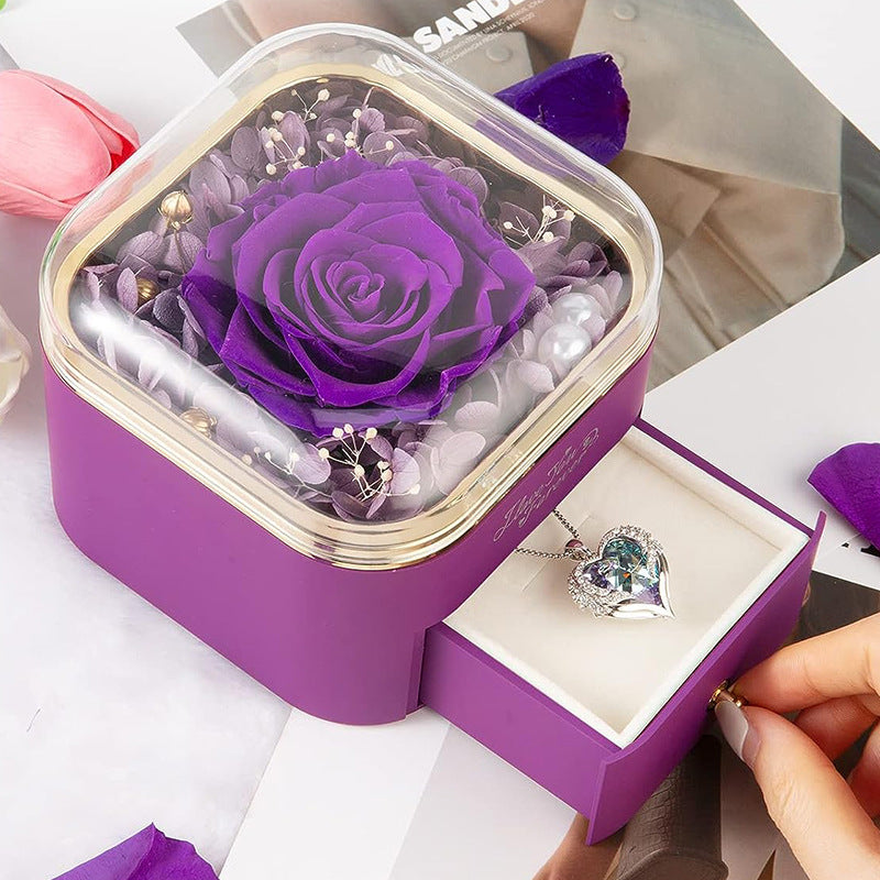 Darčeková šperkovnica s večnou ružou – elegantný darček 🌹✨