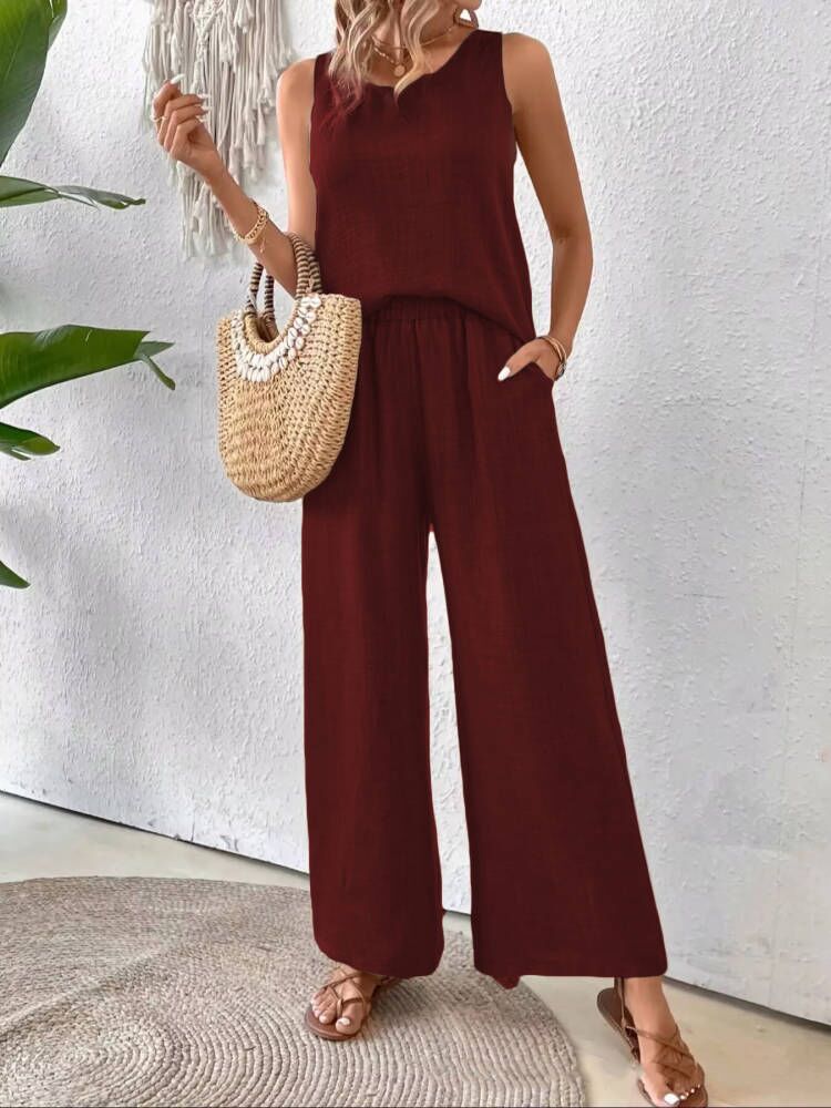 Boho letný set – top + nohavice