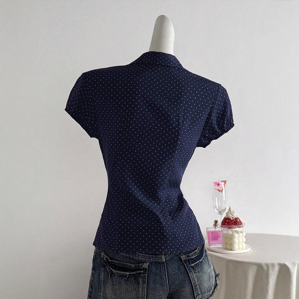 Dámska košeľa Slim Fit s bodkami – ženský elegantný štýl