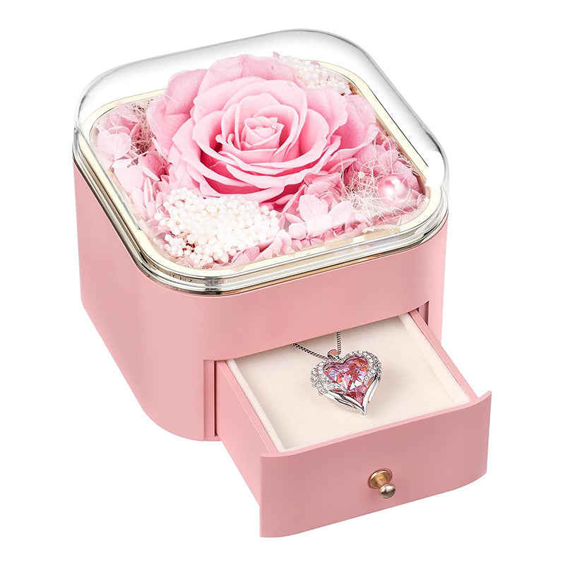 Darčeková šperkovnica s večnou ružou – elegantný darček 🌹✨