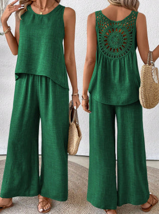 Boho letný set – top + nohavice
