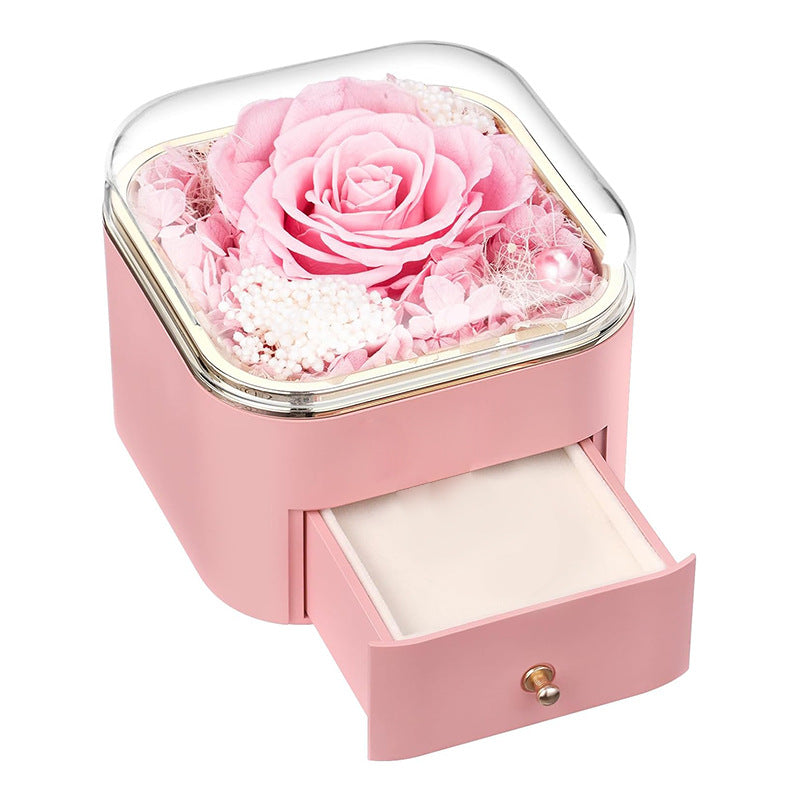 Darčeková šperkovnica s večnou ružou – elegantný darček 🌹✨