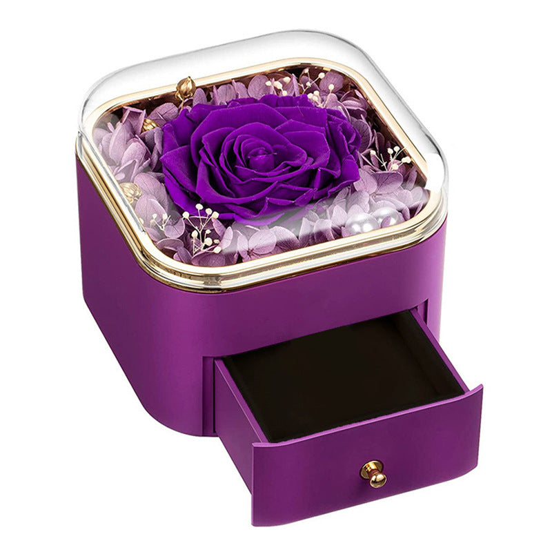 Darčeková šperkovnica s večnou ružou – elegantný darček 🌹✨