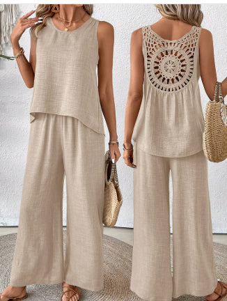 Boho letný set – top + nohavice