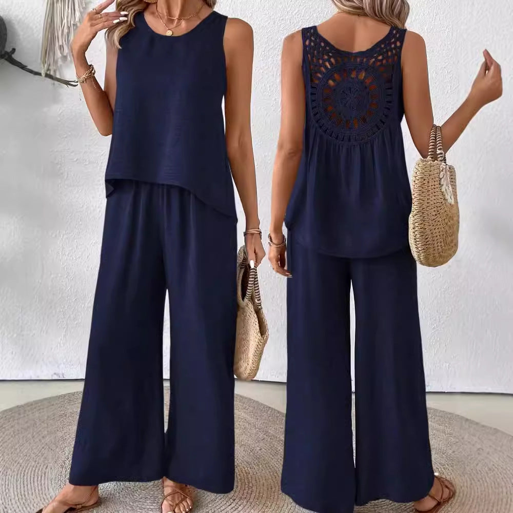 Boho letný set – top + nohavice