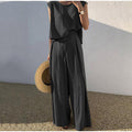 Elegantný letný set „Minimal Chic“ – top + široké nohavice