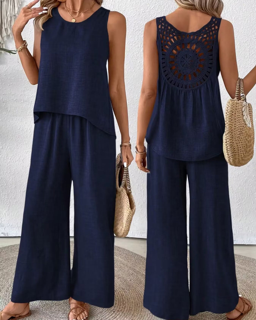 Boho letný set – top + nohavice