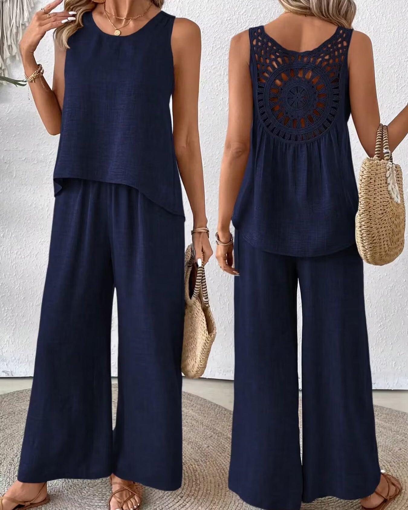 Boho letný set – top + nohavice