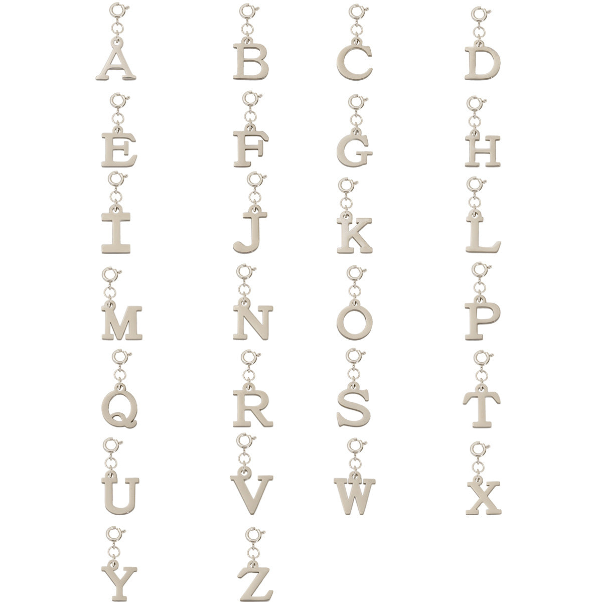 European And American Titanium Steel Bracelet And Necklace Accessories 26-letter Charm Pendants