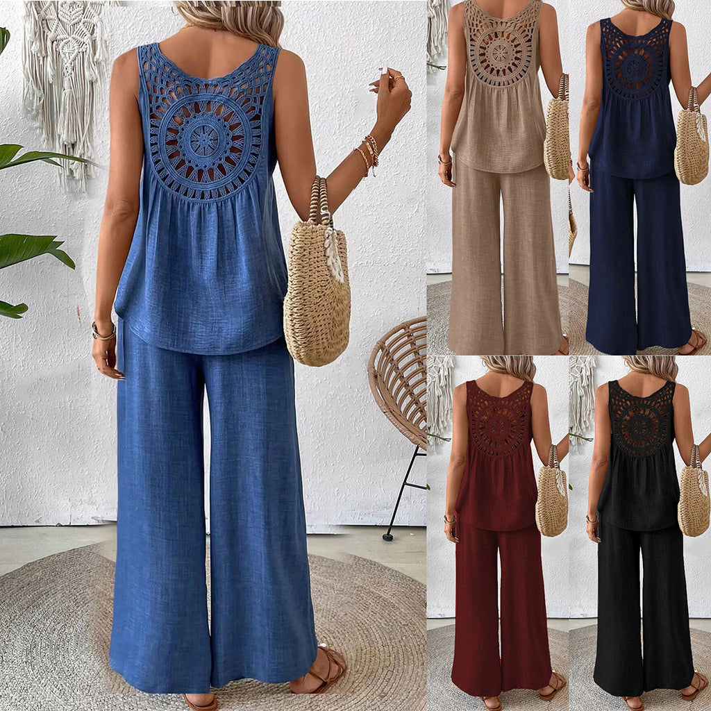 Boho letný set – top + nohavice