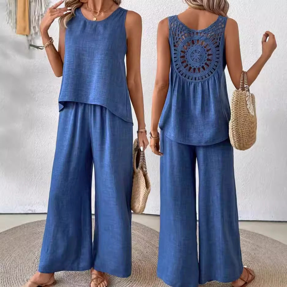 Boho letný set – top + nohavice