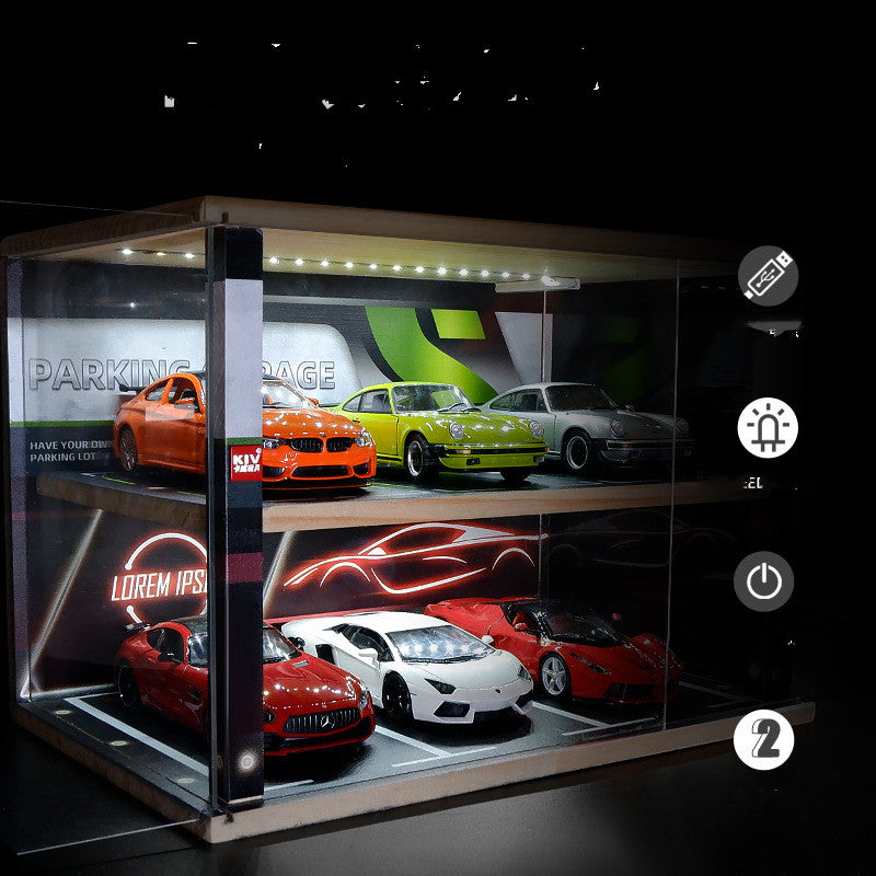 LED garáž pre modely áut – štýlová vitrína s osvetlením 🚗✨